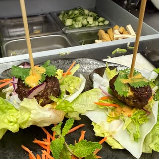 Thai Laab Meatballs Lettuce Wrap1