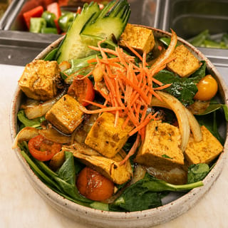 Salad Bai Yok Tofu: Thai Spinach Salad