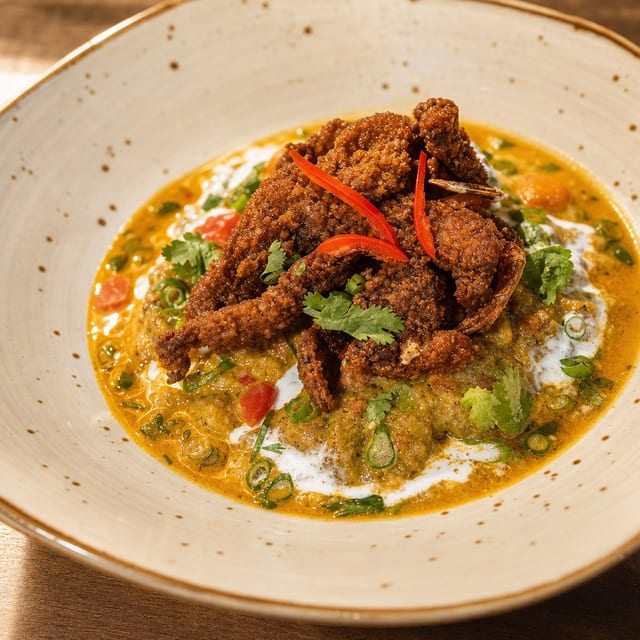 Phu Pad Karee: Softshell Crab Spring Curry.