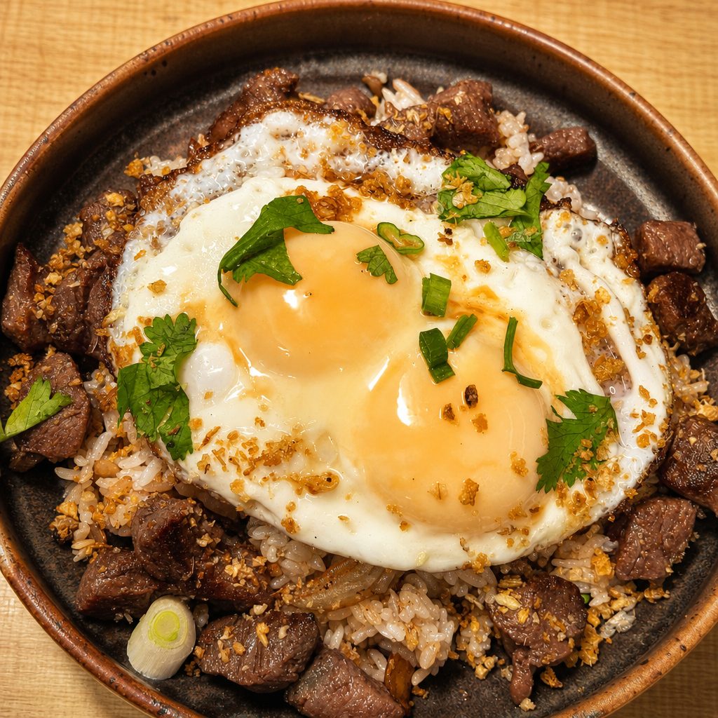 Garlic Fried Rice wagyu beef.