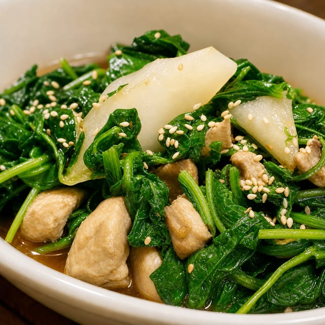 Spinach/mushroom -side (V).